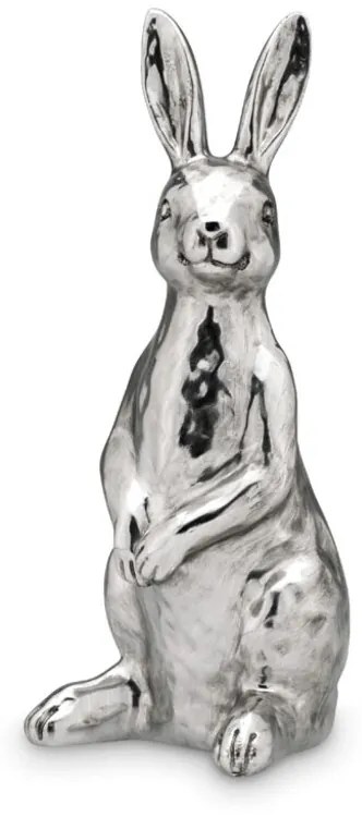 Decoratiune Rabbit, Hermann Bauer, 13x12.3x30 cm, argintiu