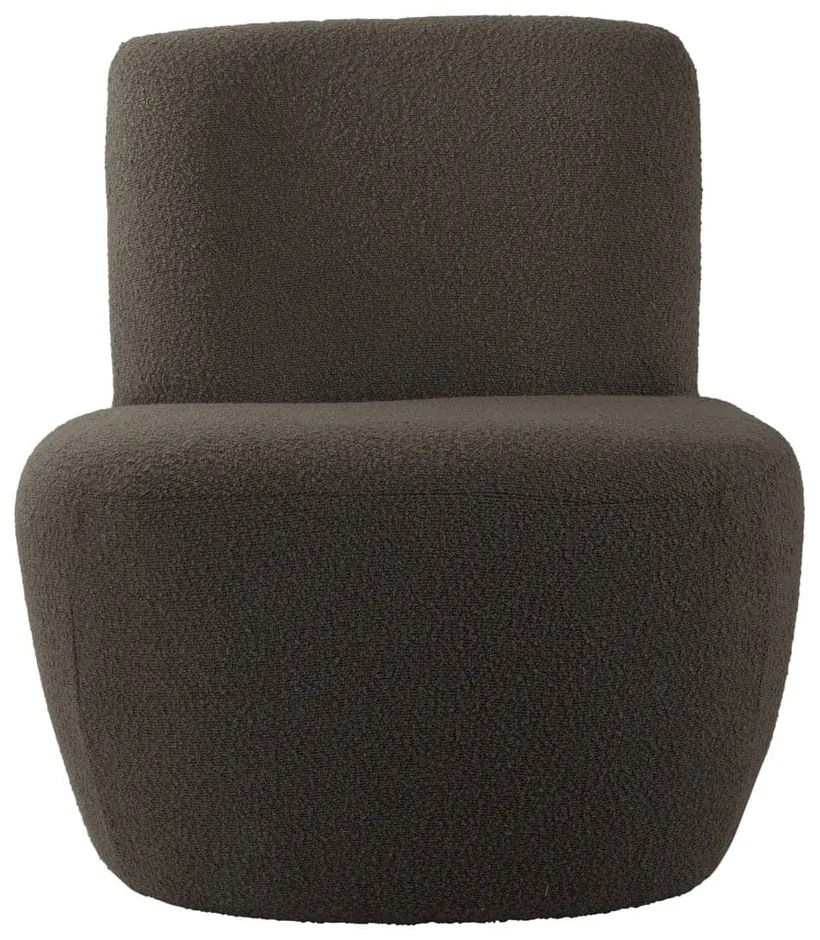 Fotoliu gri/maro cu tapițerie din țesătură bouclé Ada – Leitmotiv