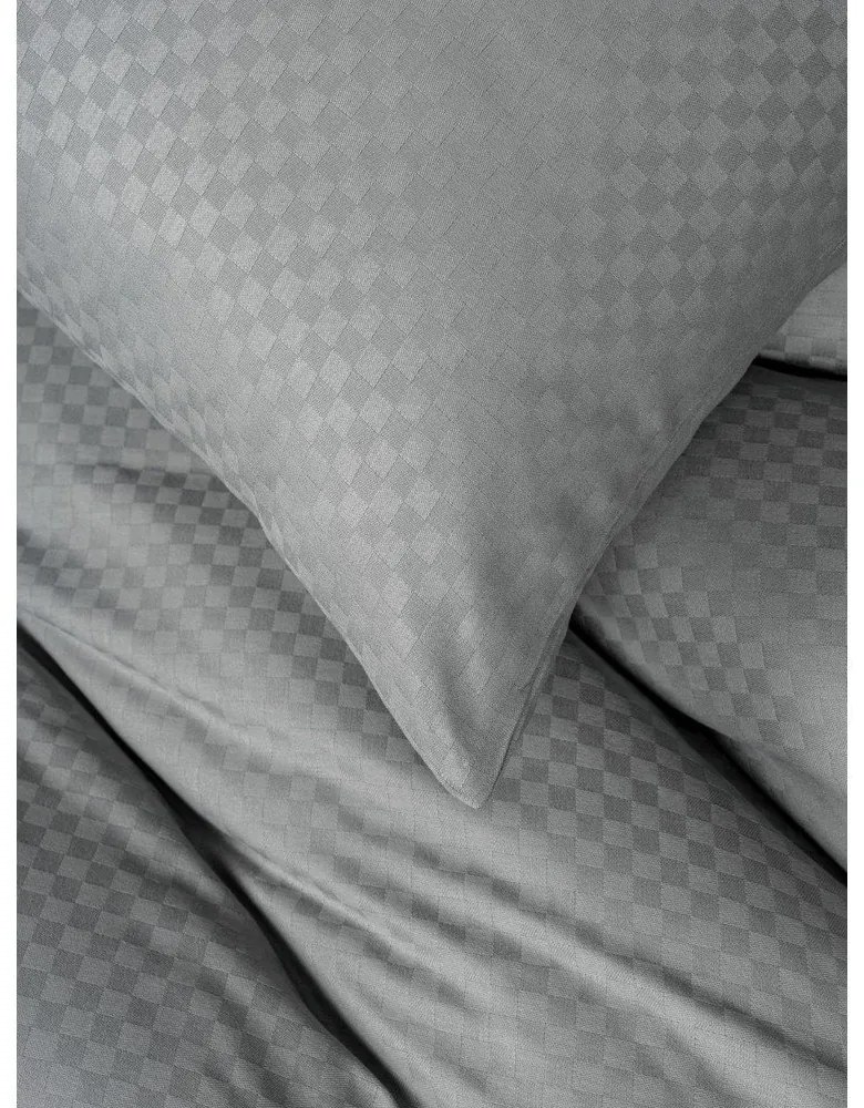 Lenjerie de pat gri din bumbac ranforcé pentru pat de o persoană 140x200 cm Checkered – Mila Home Luxury