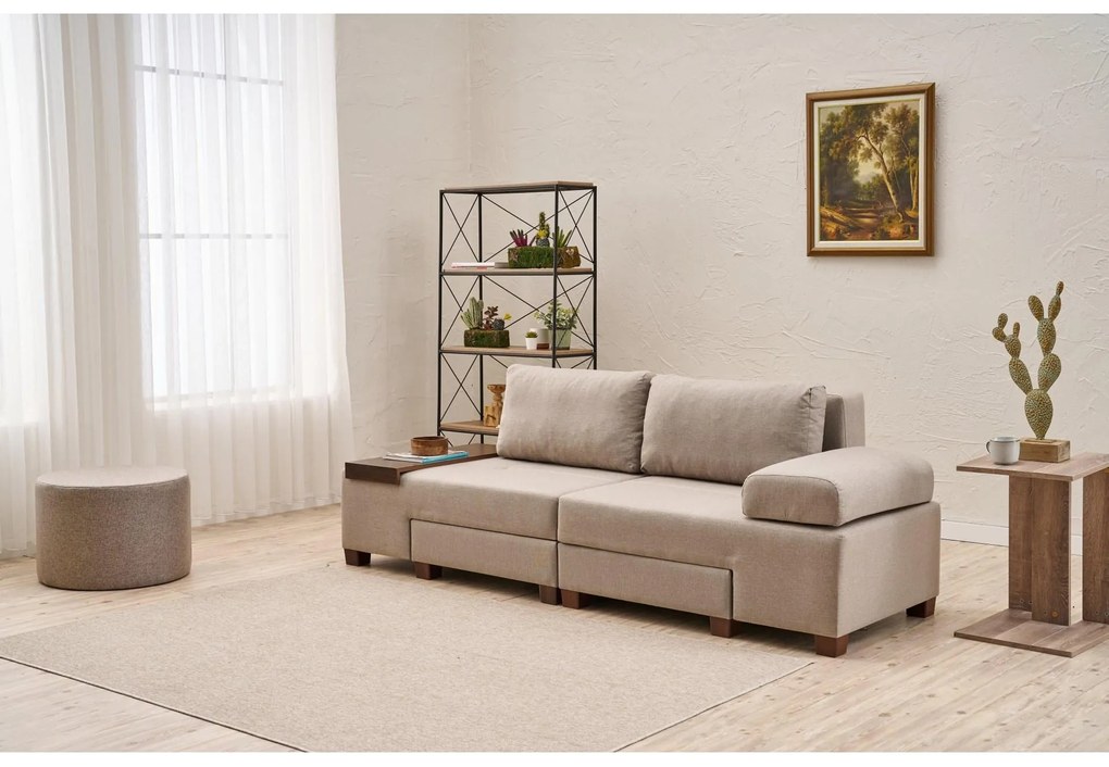 Canapea extensibilă Perenilla L (Crem + Nuc). 1107010
