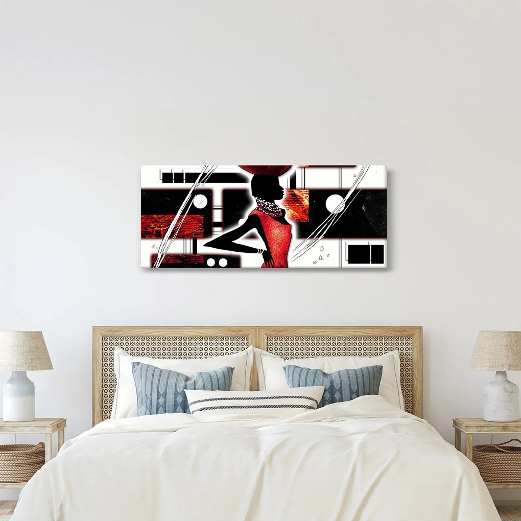 Tablou picuturii cu damă străveche (120x50 cm)