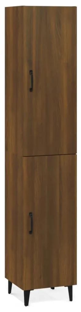 Dulap inalt, stejar maro, 34,5x34x180 cm, lemn prelucrat 1, Stejar brun, 1 Usa