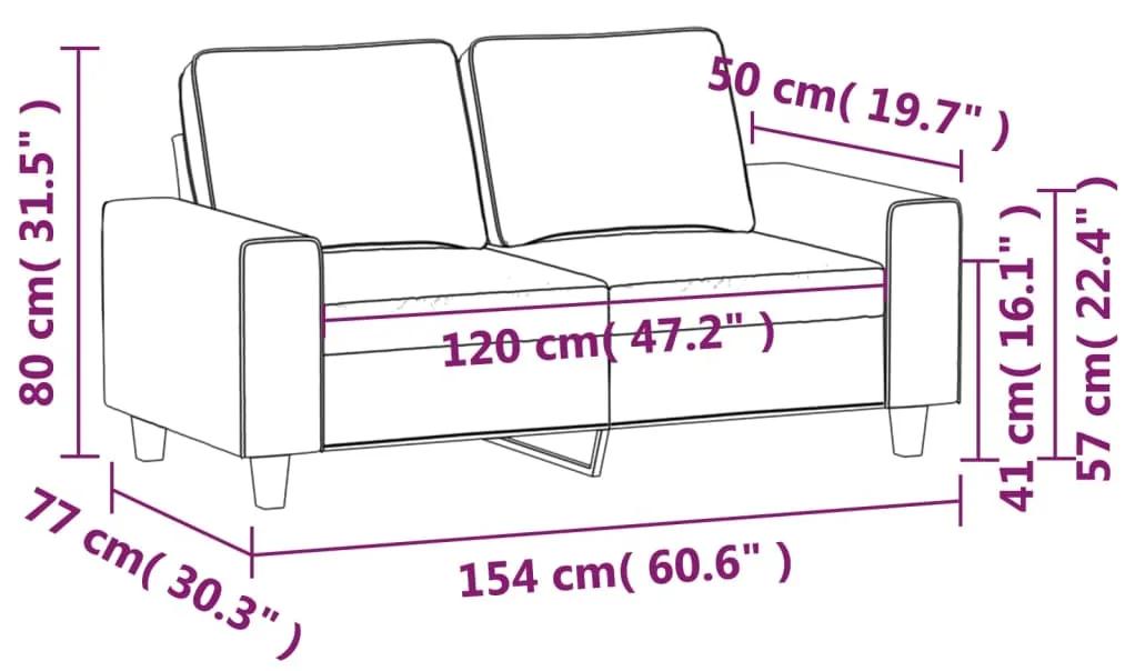 Canapea cu 2 locuri, crem, 120 cm, tesatura microfibra Crem, 154 x 77 x 80 cm