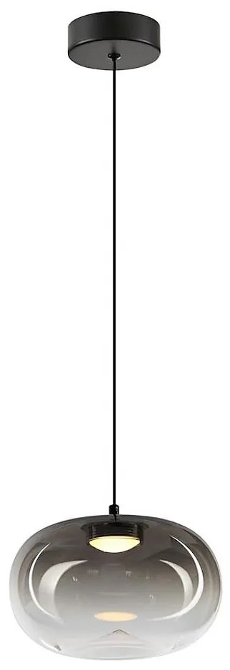 Lustră LED pe cablu VASO LED/4W/230V d. 18 cm negru/fumuriu