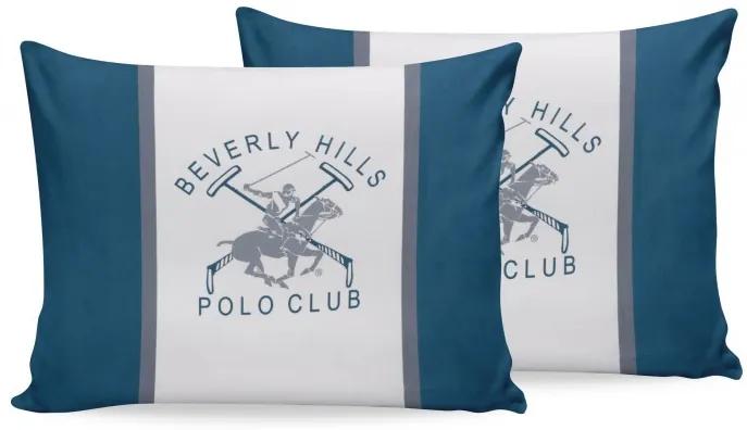Set 2 fete perna din bumbac, Beverly Hills Polo Club BHPC 025 Verde / Alb, 50 x 70 cm
