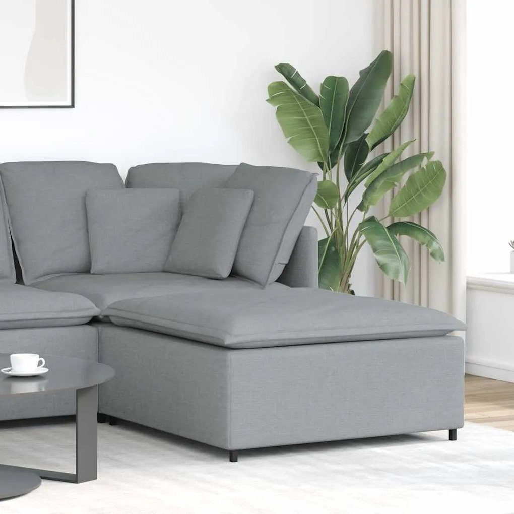 vidaXL Modul taburet modular pentru canapea, gri deschis, 100x100x48 cm