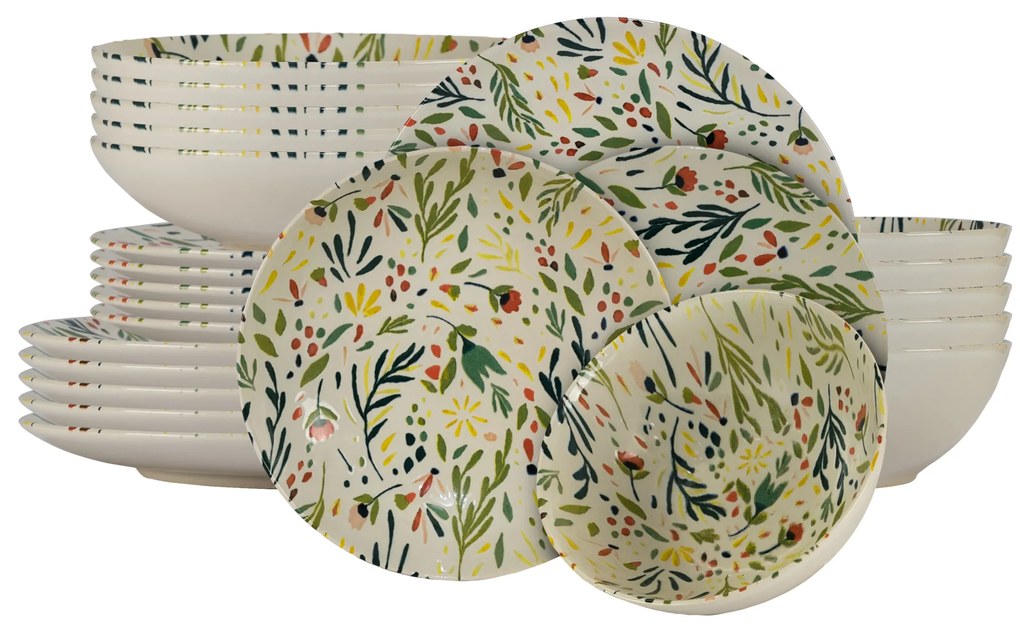 Delicatețe Florală: Colecție Vintage cu set de masă pentru 6 persoane de 24 piese