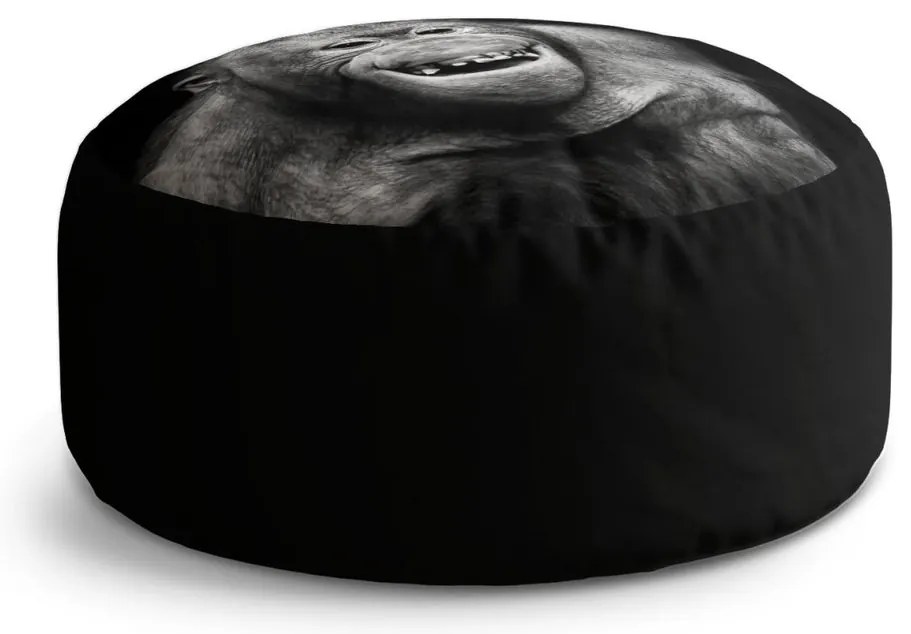 Taburet Circle orangutan, gri / negru