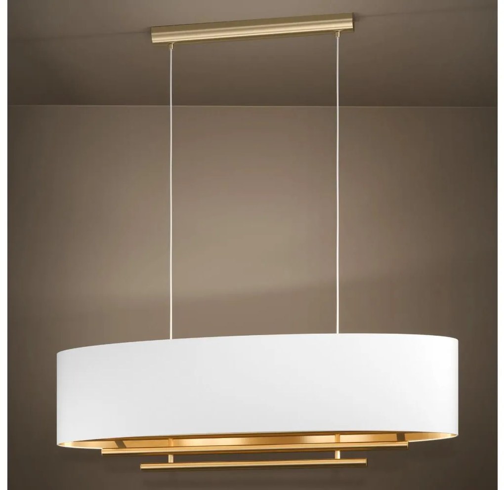 Lustră pe cablu Eglo 390182 PINETARA 4xE27/40W/230V alb/auriu