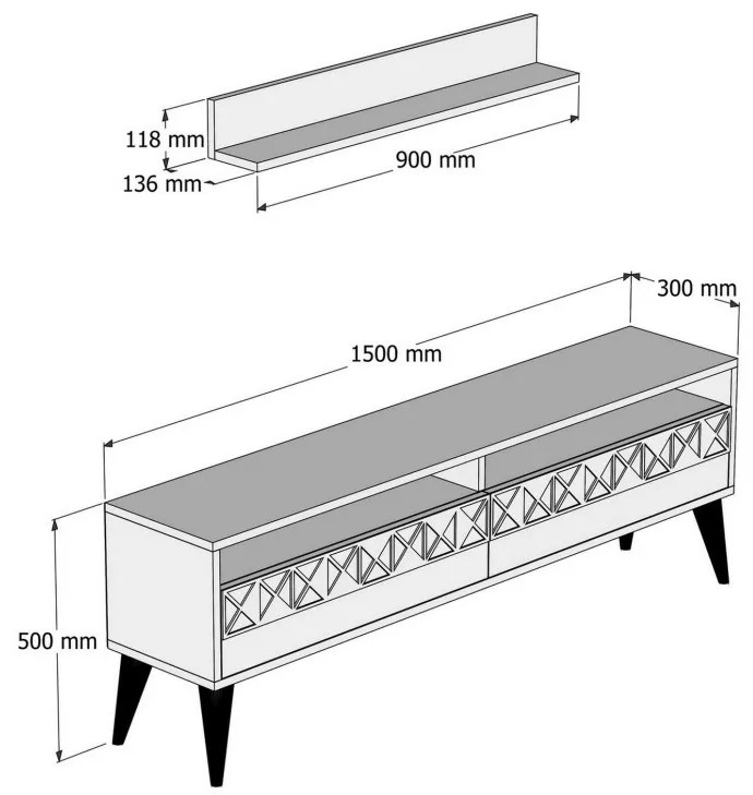 Comoda TV Line - Alb