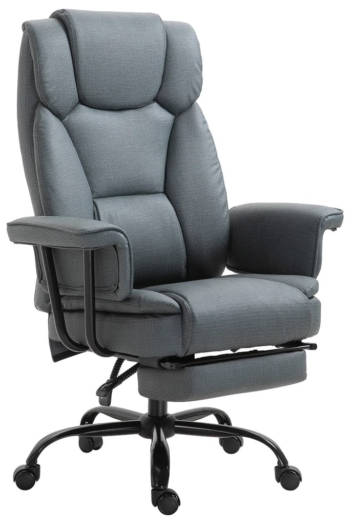 Vinsetto Scaun de birou Ergonomic Scaun de calculator rotativ la 360° Scaun reglabil în înălțime cu suport pentru cap și brațe captusite și suport de picioare din piele ecologică 68 x 80 x 120–126 cm | Aosom Romania