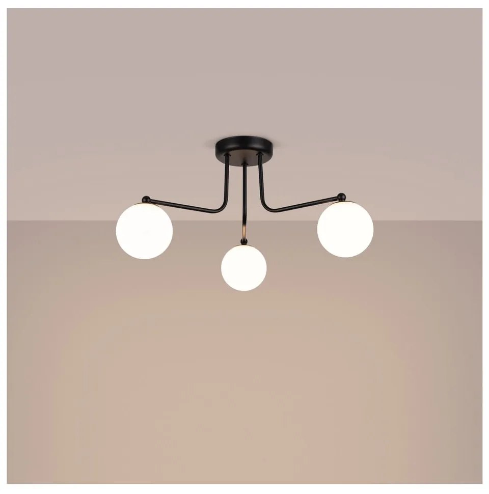 Plafonieră neagră-albă Beam – Sollux