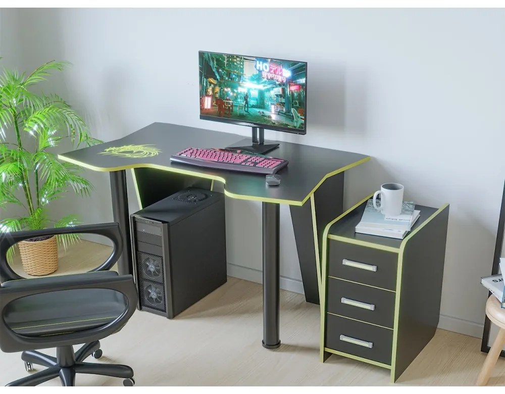 SET BIROU PC + NOPTIERA KL 9.1 WENGE+GALBEN