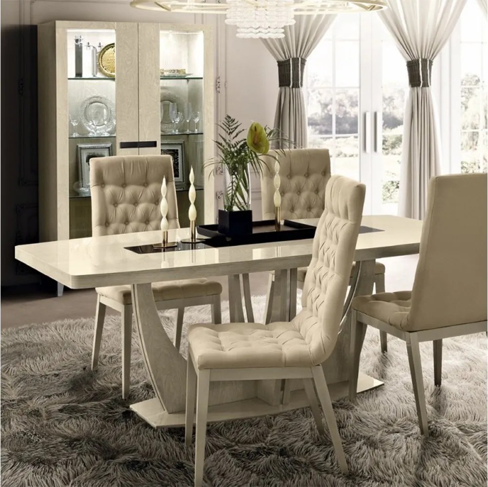 Masă lemn masiv extensibilă Almira - 160 × 80 × 75 cm