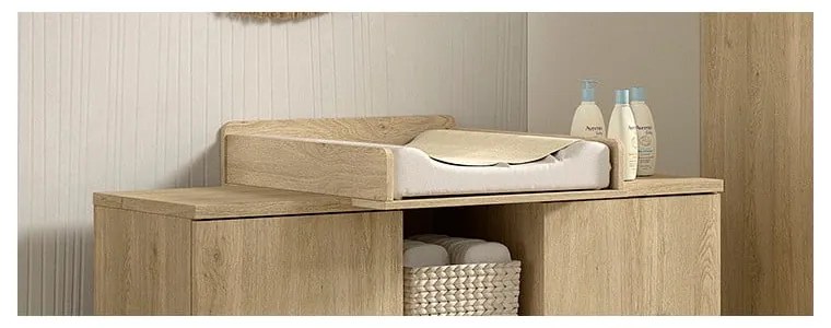 Masă de înfășat (adâncimea comodei adecvate 43 cm) în culoare naturală Sam – Vipack