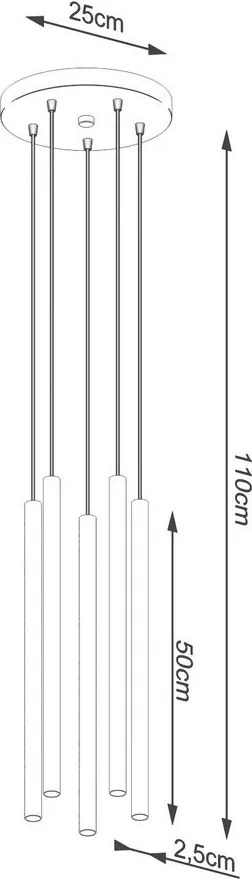 Lustră albă din metal ø 25 cm Fideus – Sollux