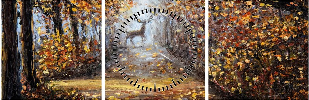 Tablou - Spiritul pădurii (cu ceas) (90x30 cm)
