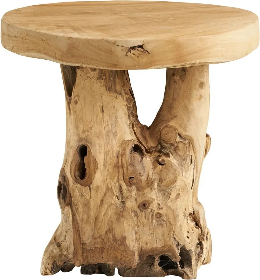 Măsuță auxiliară rotundă din lemn de tec ø 40 cm Palena – House Nordic