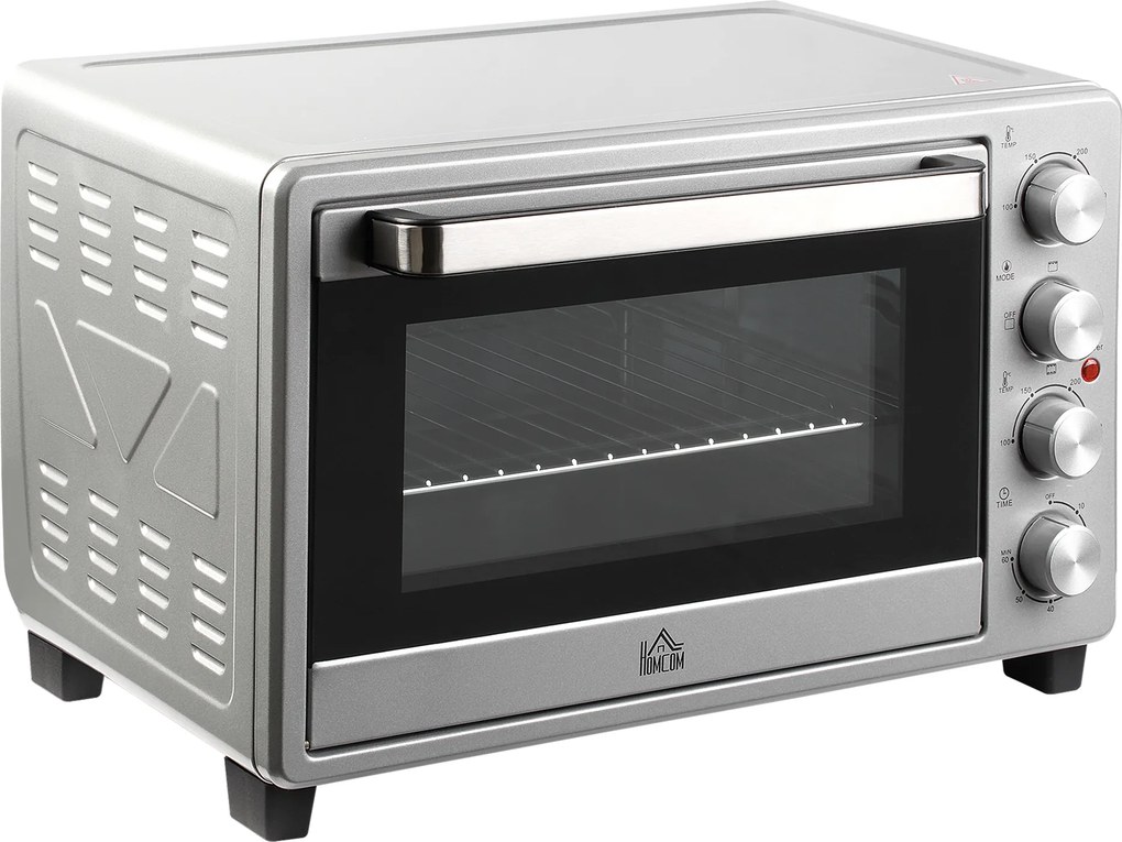 HOMCOM Mini Cuptor Electric 32L – Temperatură Reglabilă, Cronometru, 3 Moduri de Gătit | Aosom Romania