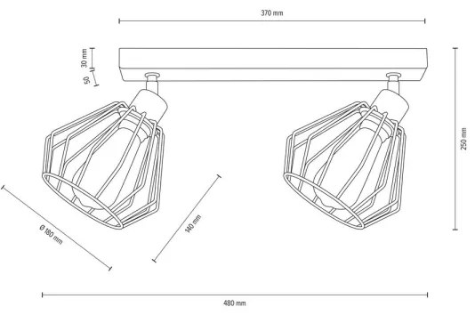 Spot de tavan Spot-Light DO63804274 VENTI 2xE27/15W/230 pin