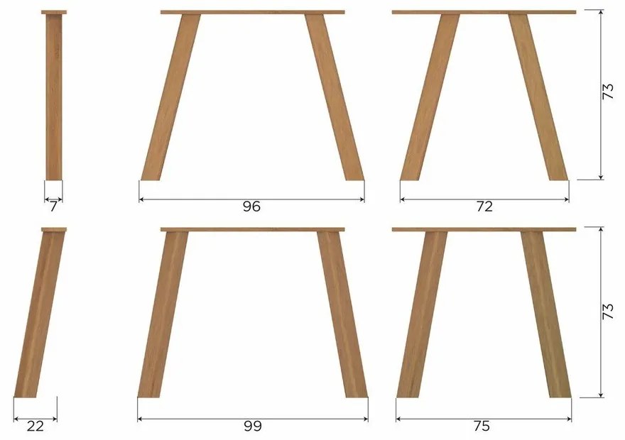 Masă de dining din lemn de stejar 100x220 cm Tablo – WOOOD