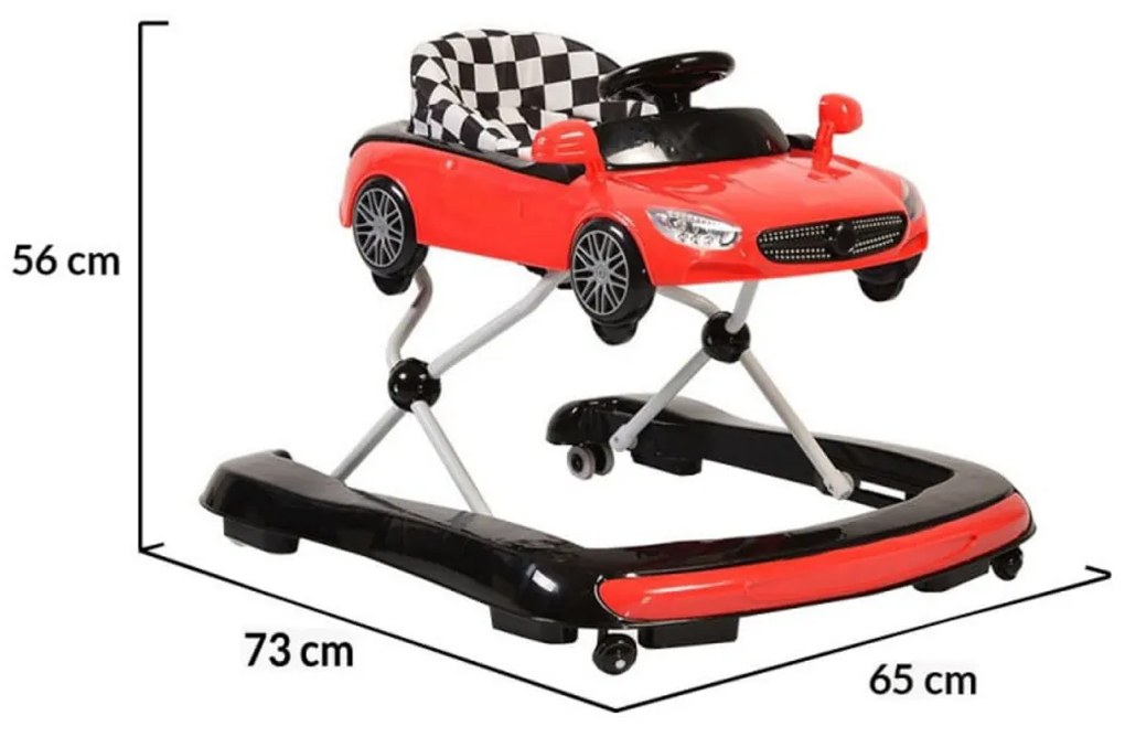 Premergator Reglabil in 3 Trepte NOVOKIDS™ Super Cabrio Car, 3 in 1, Transformabil in Antemergator si Masinuta copii, Pliabil, Cu Melodii si lumini,