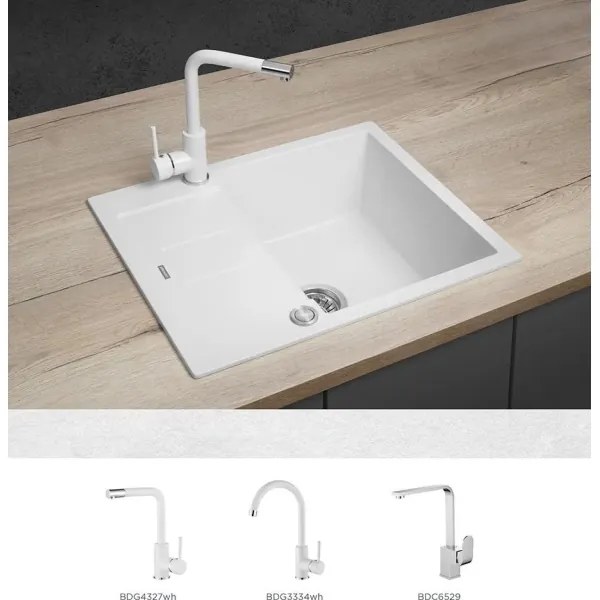 Concept DG05C45WH - Chiuvetă de bucătărie CUBIS 50x62 cm granit/alb