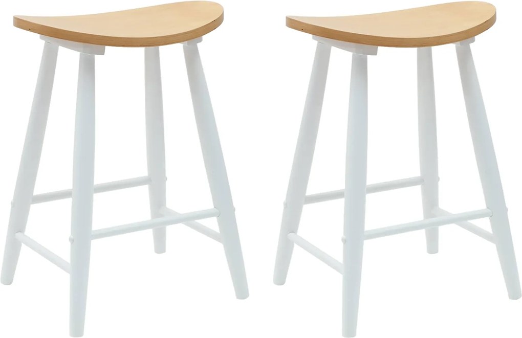 vidaXL Scaune de dining 2 pcs Alb 46 x 37 x 63 cm