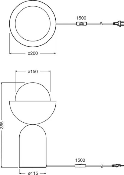 Osram - Lampă de masă DECOR BOWL 1xE14/25W/230V neagră