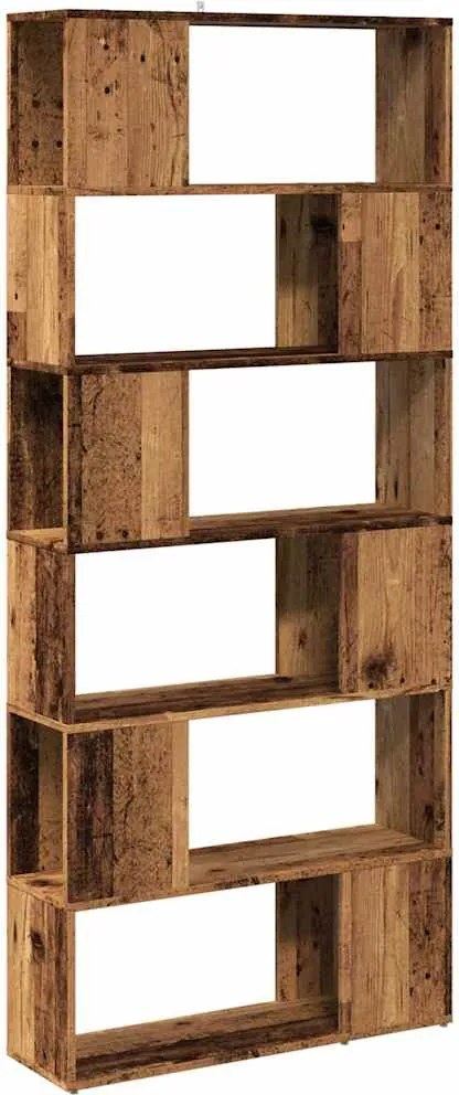 vidaXL Bibliotecă/Separator de cameră, Lemn vechi, 80x24x186 cm