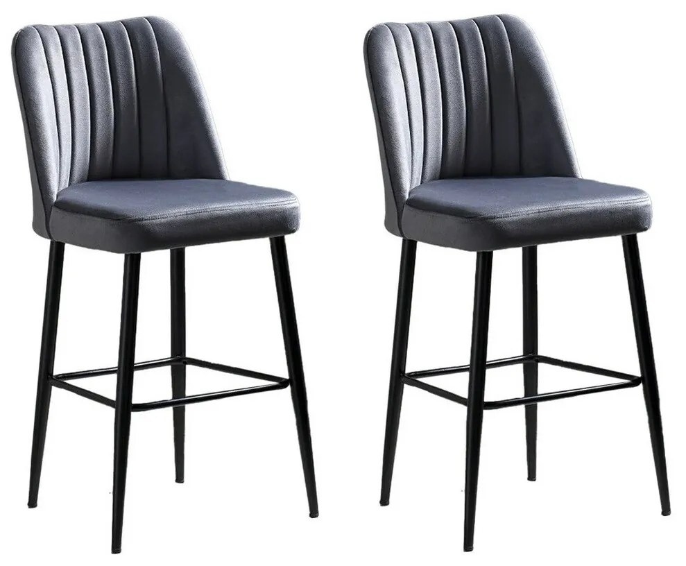 Set de scaune de bar Vento Grey and Black, 2 buc., 2 buc.