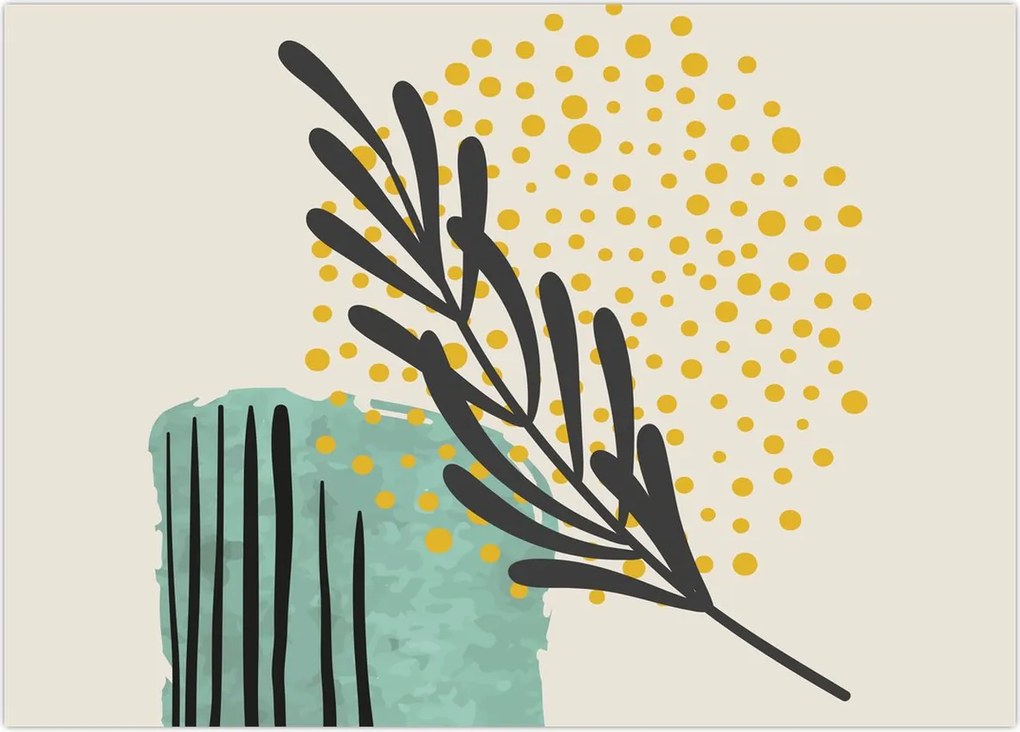 Tablou pe sticlă - Foi de rezumat N⁰3 (70x50 cm)