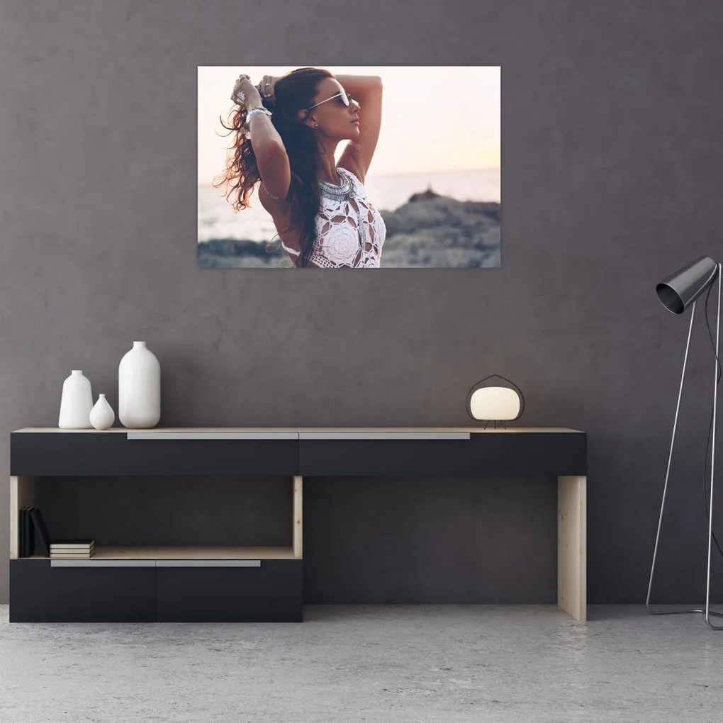 Tablou - Femeia pe plajă (90x60 cm)