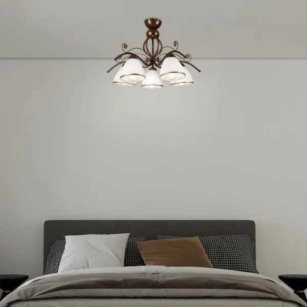 Lustră aplicată RETRO 5xE27/60W/230V patină bronz