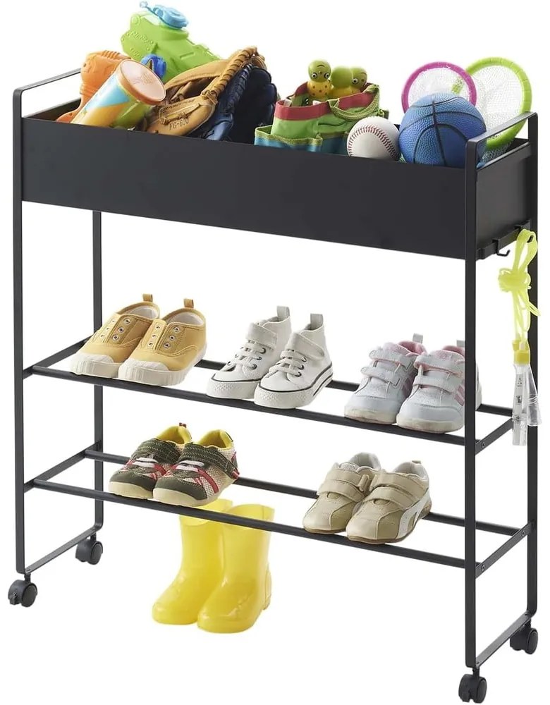 Pantofar pentru copii negru din metal 74,5x74,5x22 cm Tower – YAMAZAKI