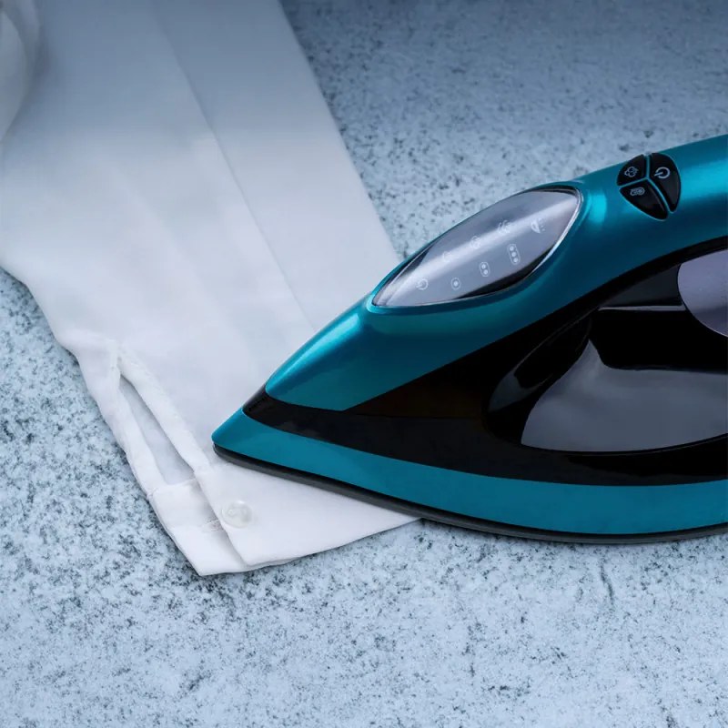 Statie de calcat cu abur Oliver Voltz OV51052A, 3200W, 1.5 L, 3 setari abur, Talpa ceramica, Afisaj LED, Turcoaz