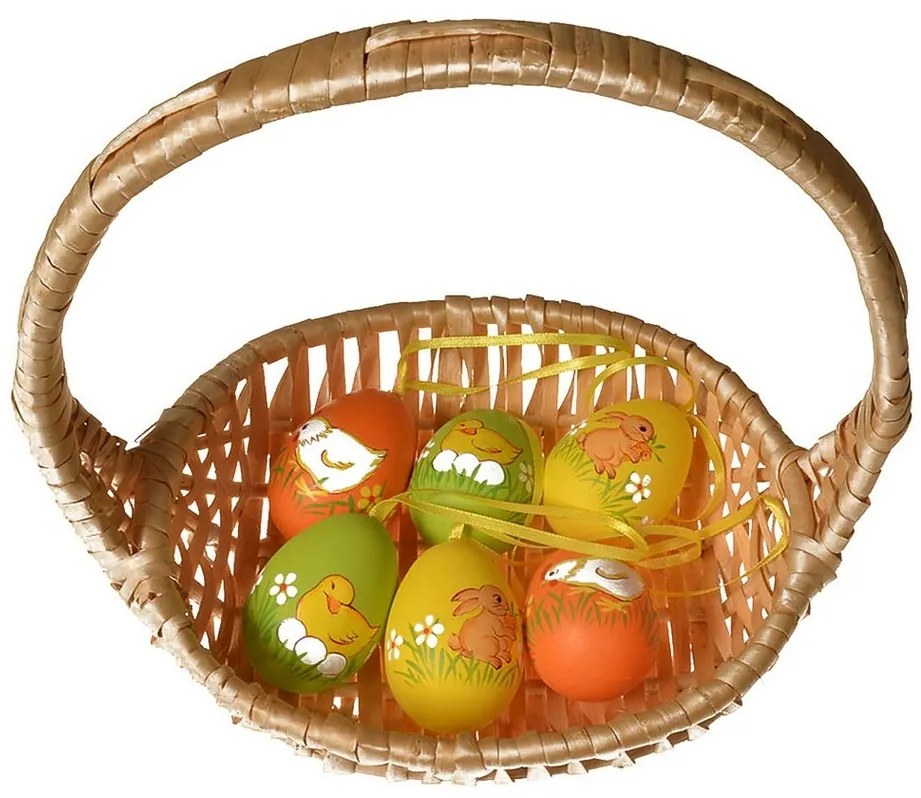 Set de ouă suspendate pentru exterior în. 6 cm , 6bucăți în pachet, mix de culori