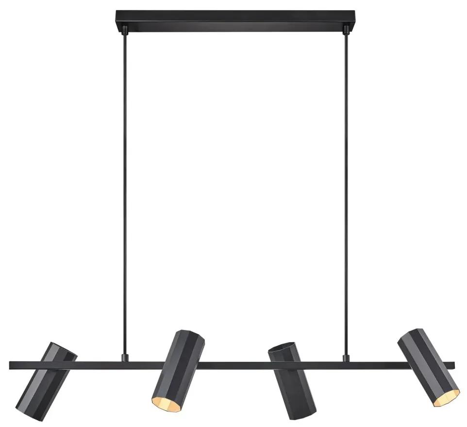Lustra suspendata cu 4 surse de iluminat design minimalist Alanis 4 negru