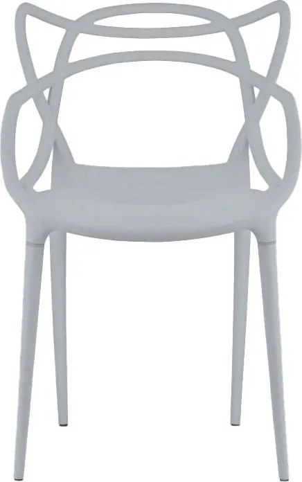 Set 4 bucati scaune din plastic KATO gri deschis