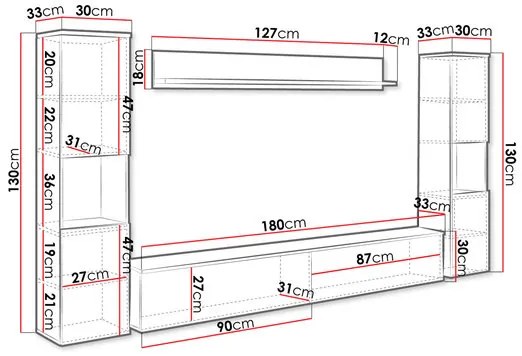 Mobilier living Nova XL (matera + alb lucios). 1121837