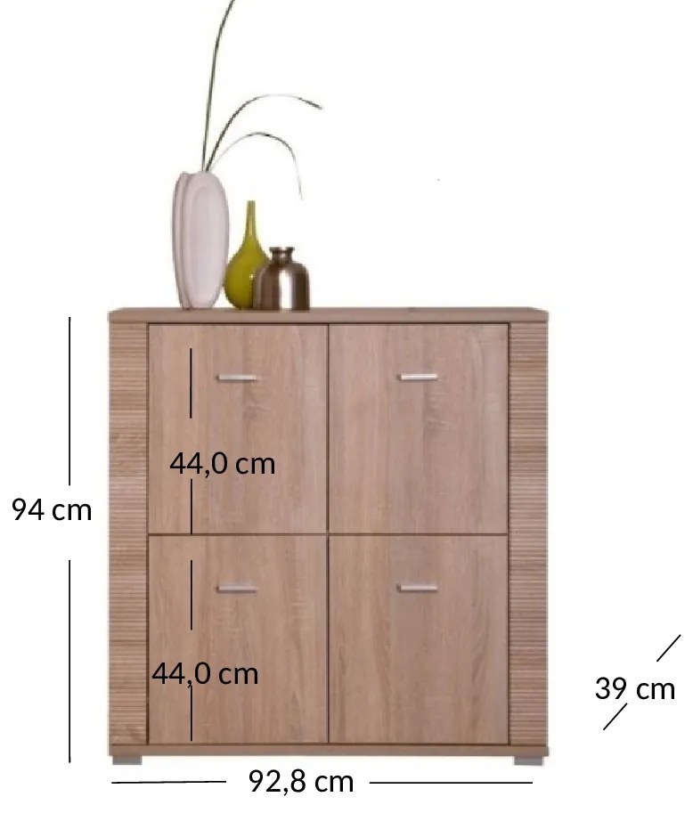 Comodă Gwenn 4D (Stejar sonoma). 1052927