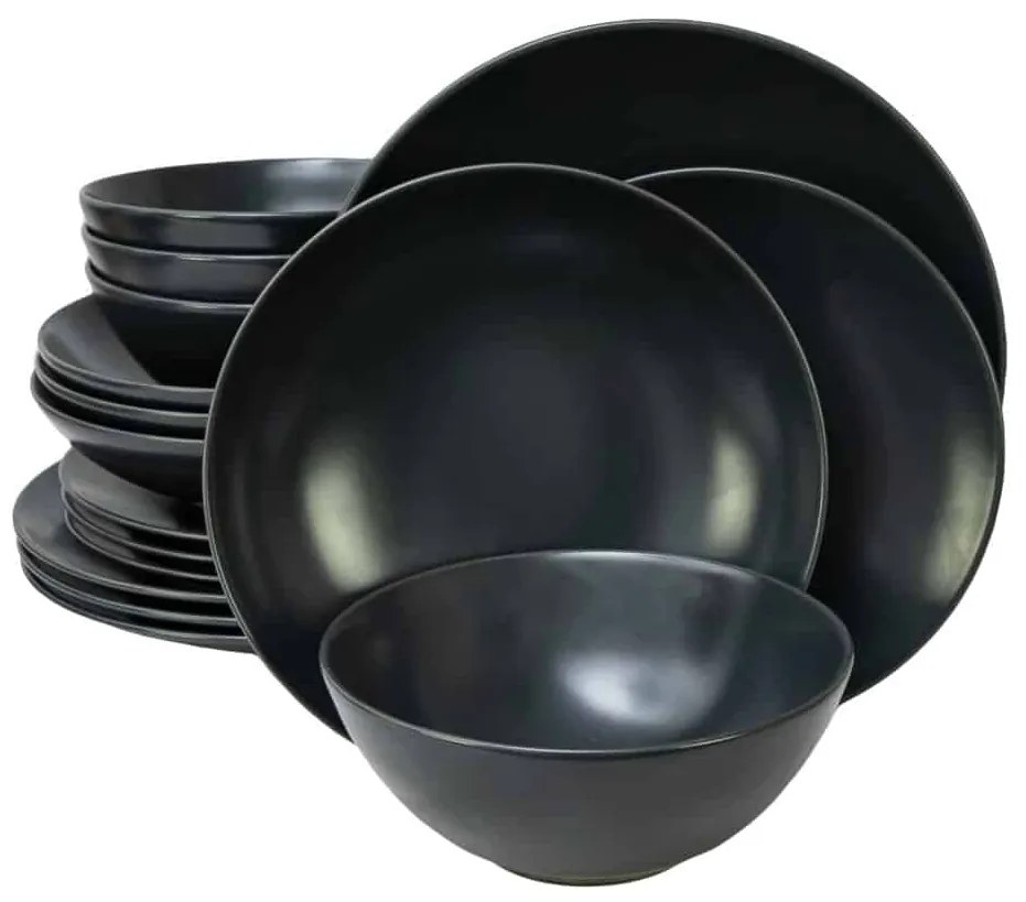 Set Complet Serviciu De Masa Anthracite 16 piese, pentru 4 persoane, Gri Mat