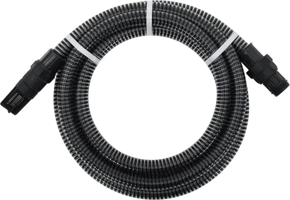 vidaXL Furtun de aspirație cu racorduri din PVC, negru 1" 10 m, PVC