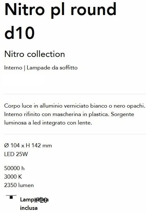 Spot LED aplicat Nitro pl round d10 negru