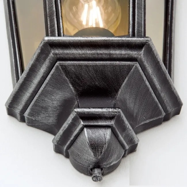 Aplica de perete exterior stil clasic IP44 Hermine AL 11K/82515/A schwarz-silber OR