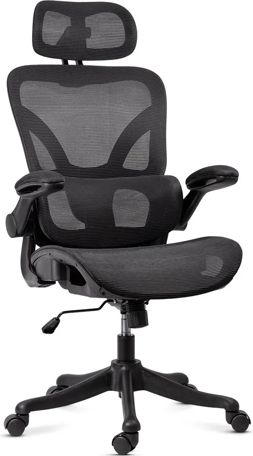 Scaun de birou ergonomic din mesh cu brațe rabatabile OFF 440 negru
