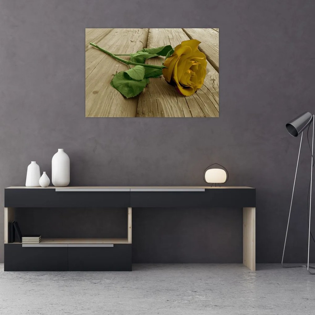 Tablou - Vintage trandafiri galbeni (90x60 cm)