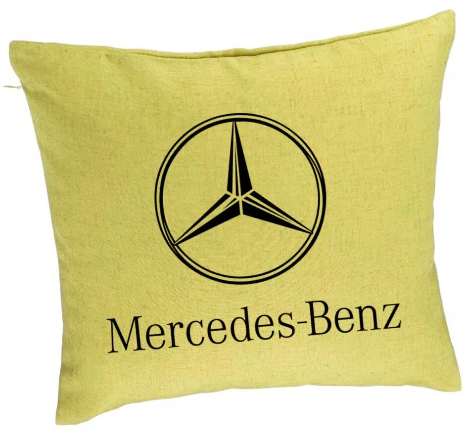 Perna Decorativa, Model Mercedes, 40x40 cm, Verde, Husa Detasabila, Burduf