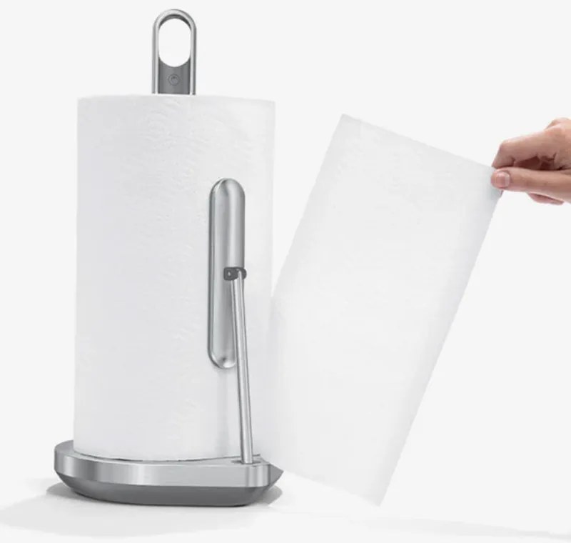 Suport hartie de bucatarie cu pulverizator integrat SimpleHuman KT1196, 177 ml, 20.3x17.8x38.1 cm, Otel inoxidabil, Inox