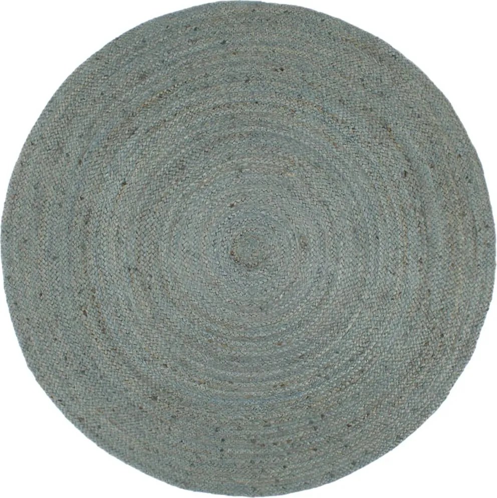 vidaXL Covor lucrat manual, verde măsliniu, 180 cm, iută, rotund